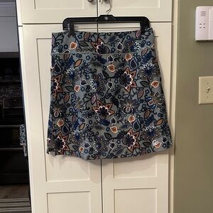 Floral Skort in Blue and Orange